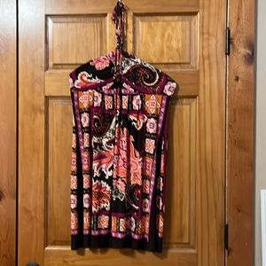 EnFocus Studio women’s strapless dress with beaded tie around the neck sz 4